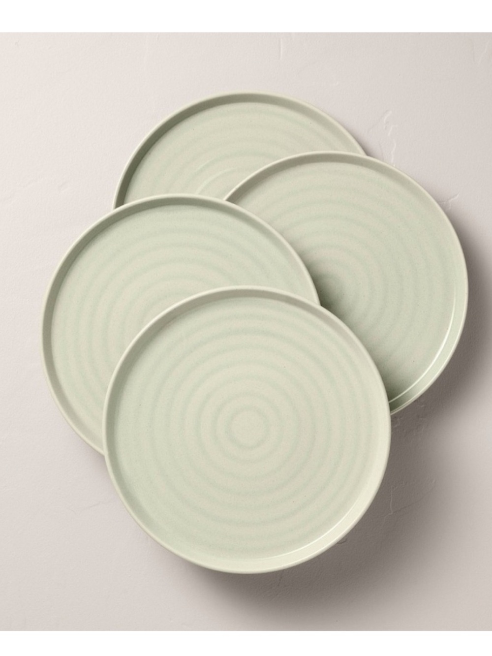 Hearth & Hand *SET OF 4* 10" Flared Brim Stoneware Dinner Plate Serene Green NEW